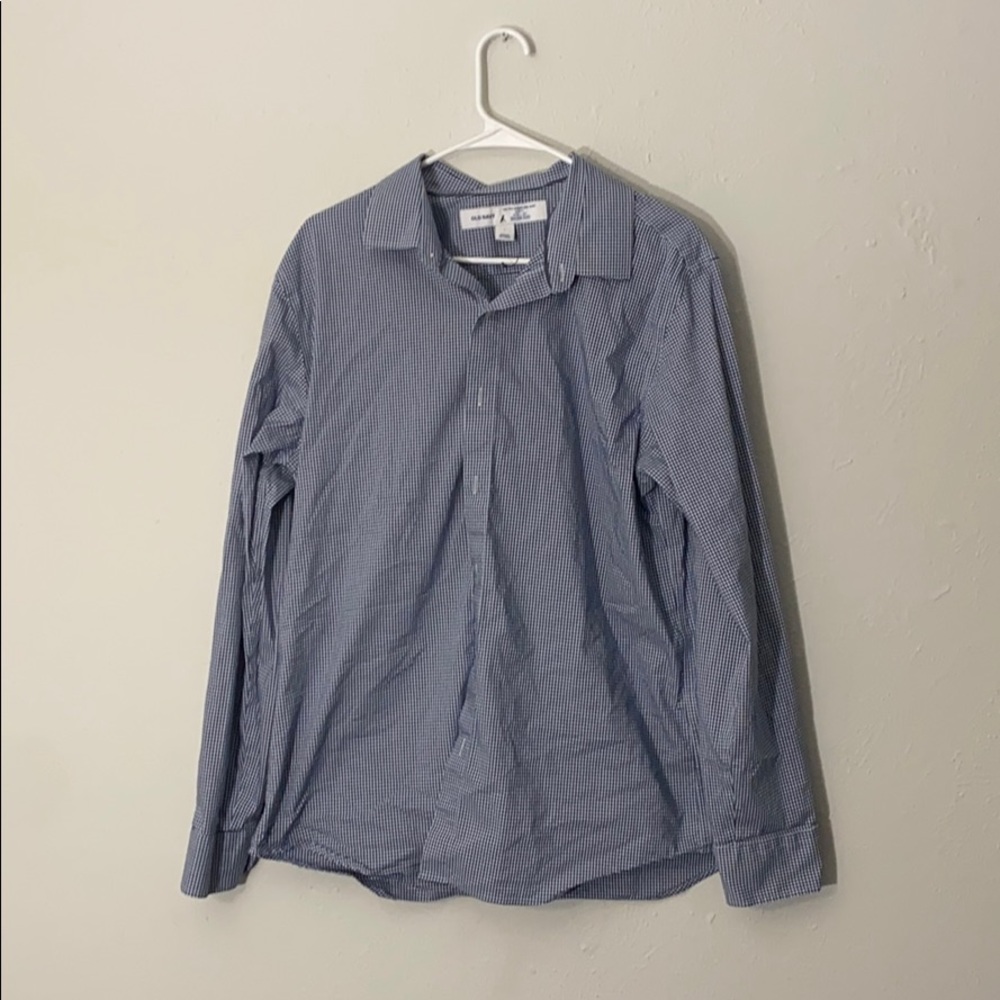 Large Blue Plaid Old Navy Button Down
